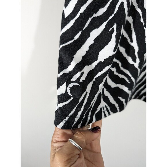 Zyia Active Safari Tank Top Zebra Print Black White Women Size S Muscle Tee - Picture 5 of 7